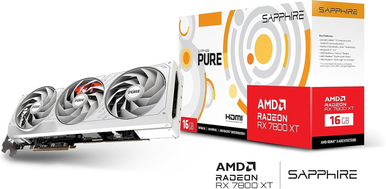 Sapphire PURE AMD Radeon RX 7800 XT 16GB GDDR6 | 11330-03-20G | Tri-X Cooling | 1440p Gaming