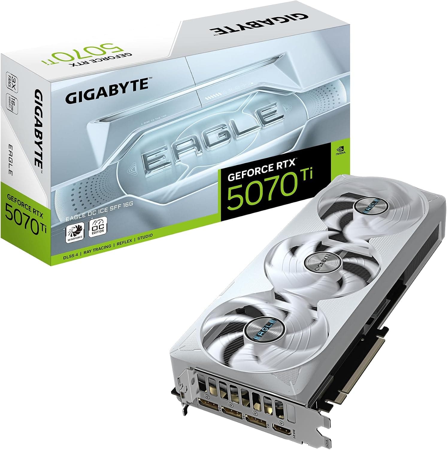 GIGABYTE GeForce RTX 5070 Ti EAGLE OC ICE SFF 16G | GV-N507TEAGLEOC ICE-16GD | 16GB GDDR7 | Blackwell | SFF-Ready