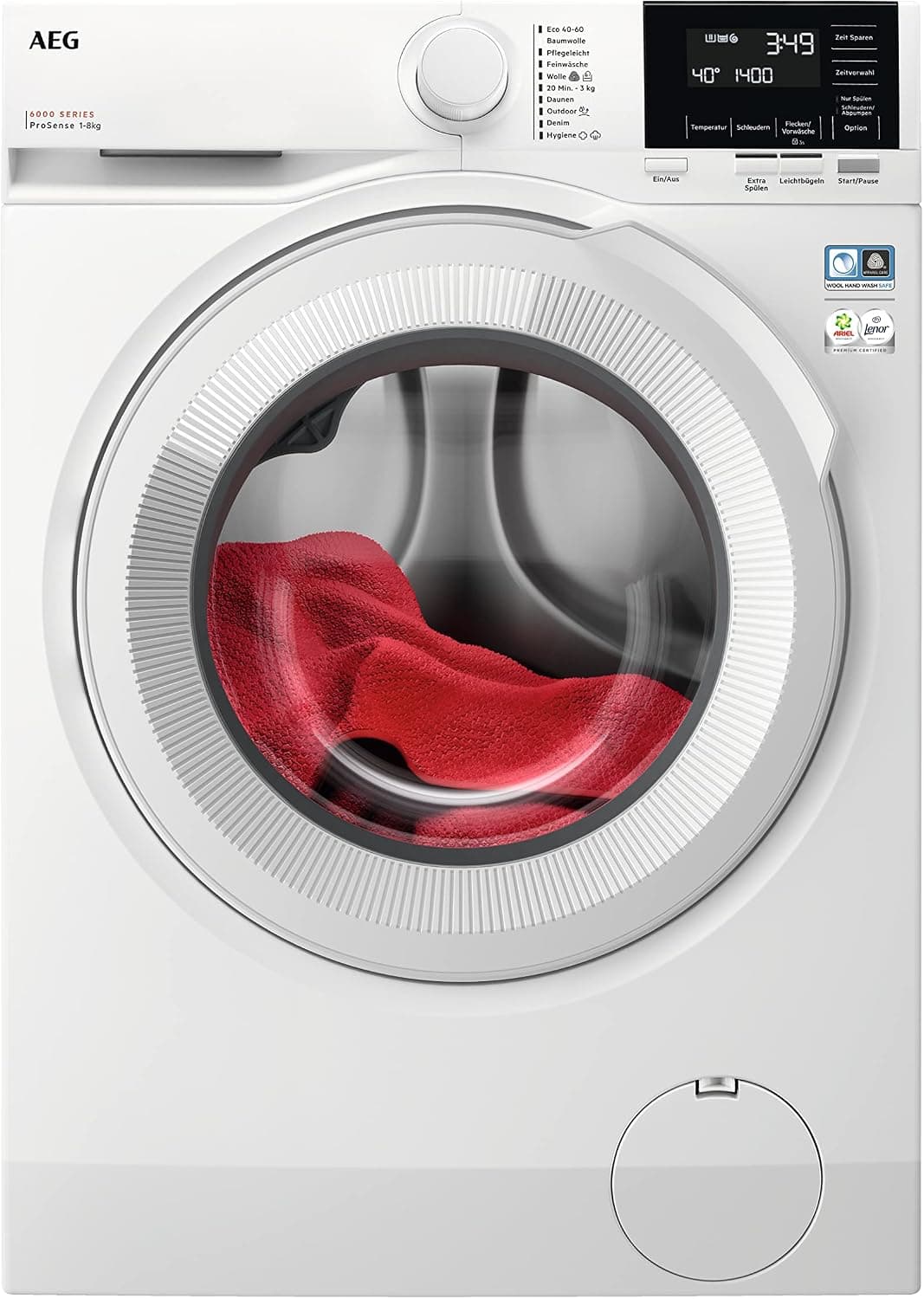 AEG 6000 Serie Waschmaschine | Frontlader mit ProSense & A-Klasse (7kg / 8kg / 10kg) - 2-8 kg - Metallic / Automatic
