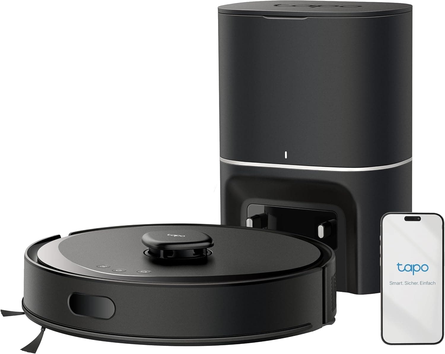Tapo RV30 Max Plus Saug- und Wischroboter mit automatischer Absaugstation, 5.300 Pa Saugkraft und LiDAR+IMU-Dual-Navigation