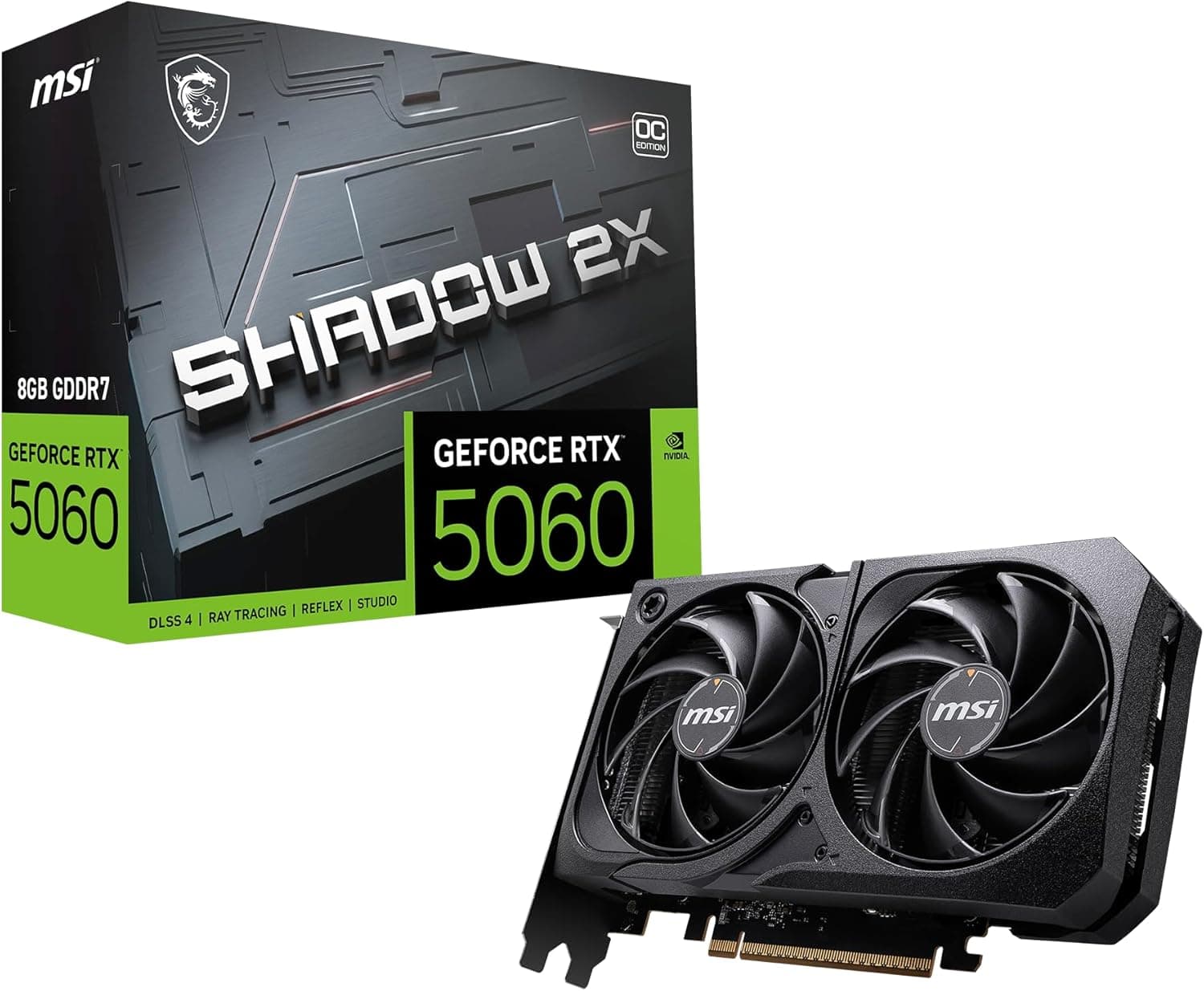 MSI GeForce RTX 5060 8G Serie | Shadow, Inspire, VENTUS & GAMING | 8GB GDDR7 | Blackwell Architektur - Shadow 2X OC