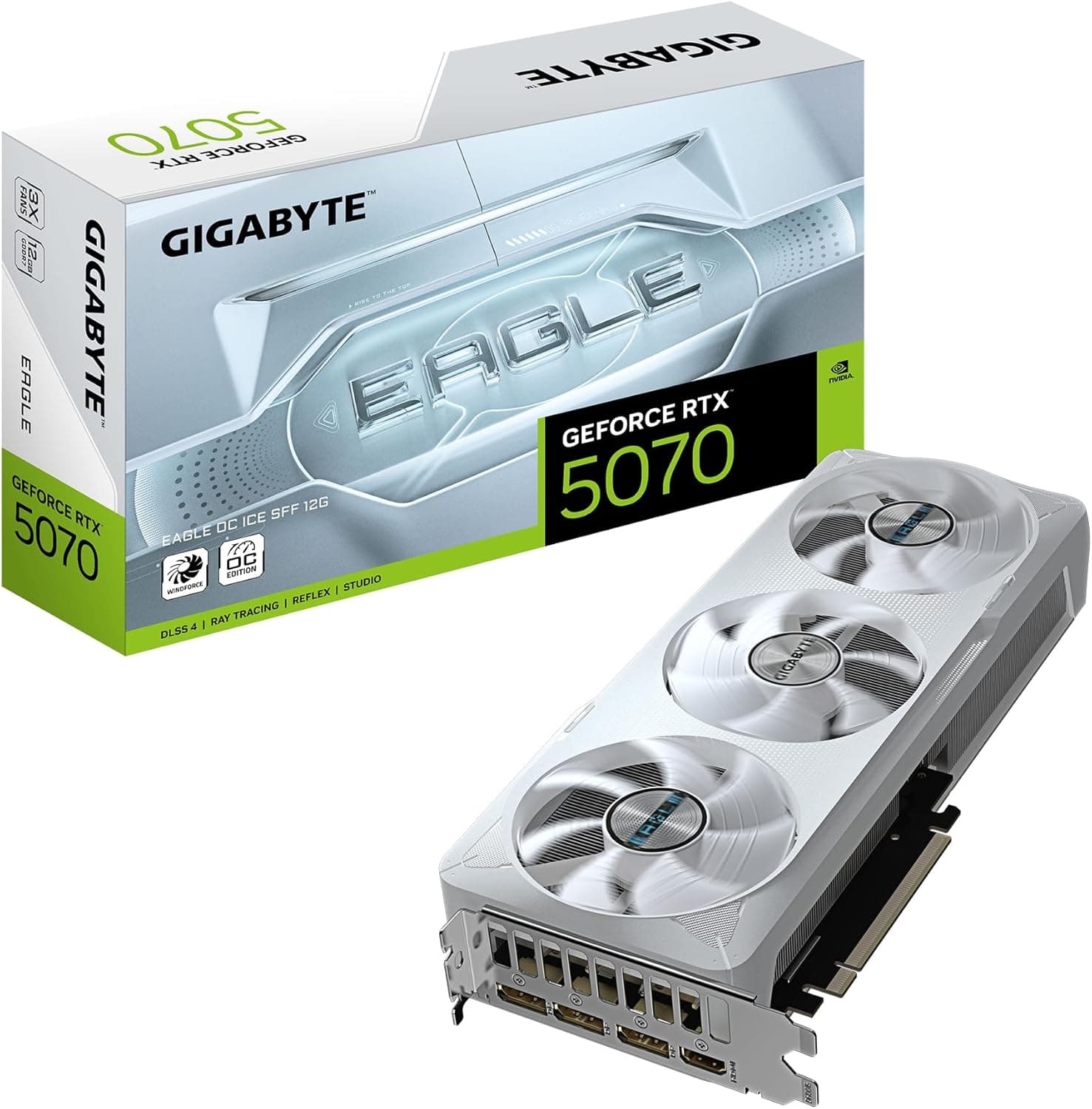 Gigabyte GeForce RTX 5070 Eagle OC Ice SFF 12G | GV-N5070EAGLEOC ICE-12GD | 12GB GDDR7 | PCIe 5.0 | WINDFORCE
