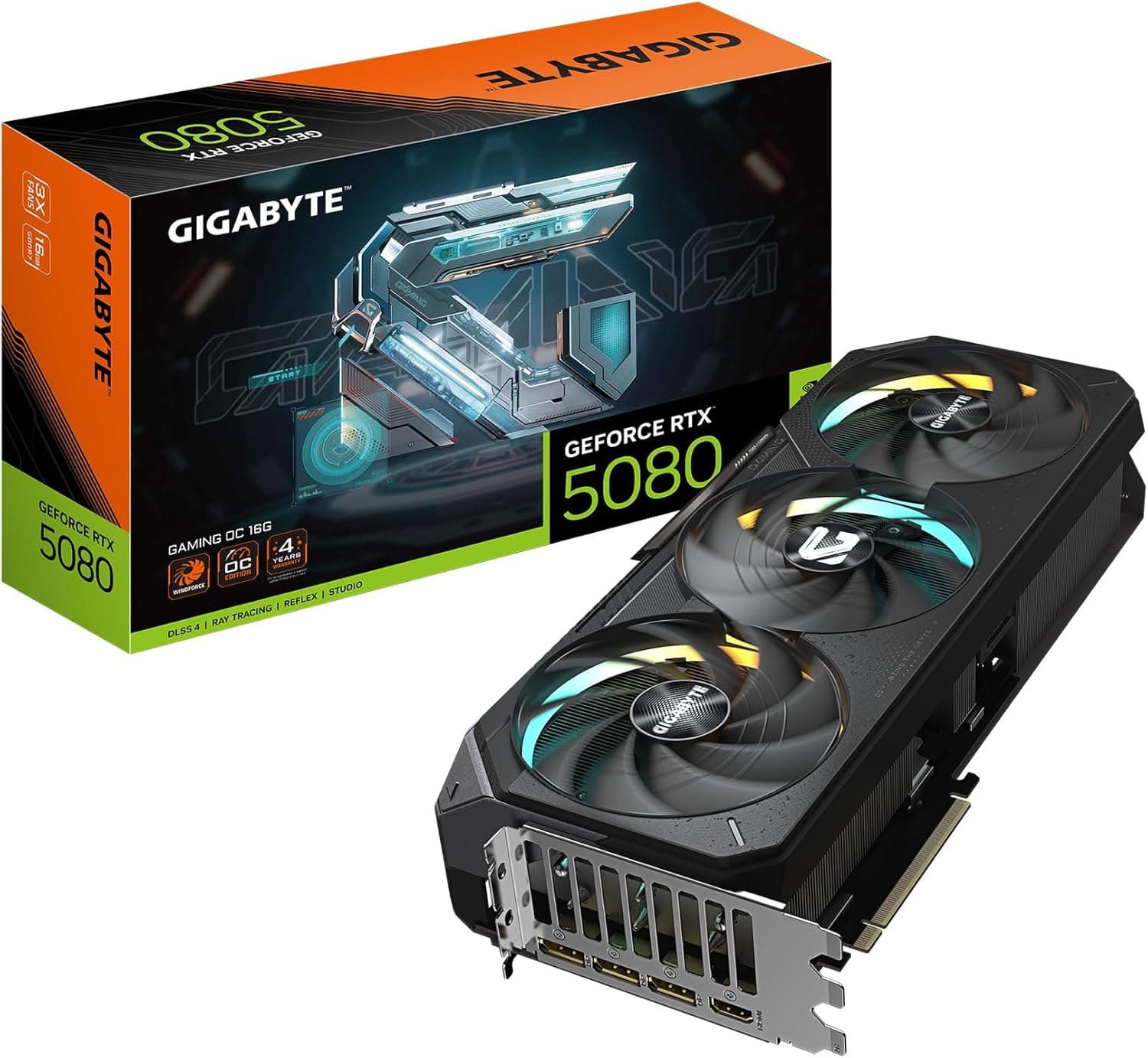 GIGABYTE GeForce RTX 5080 Gaming OC 16G | GV-N5080GAMING OC-16GD | 16GB GDDR7 | RTX 50 Series | Windforce