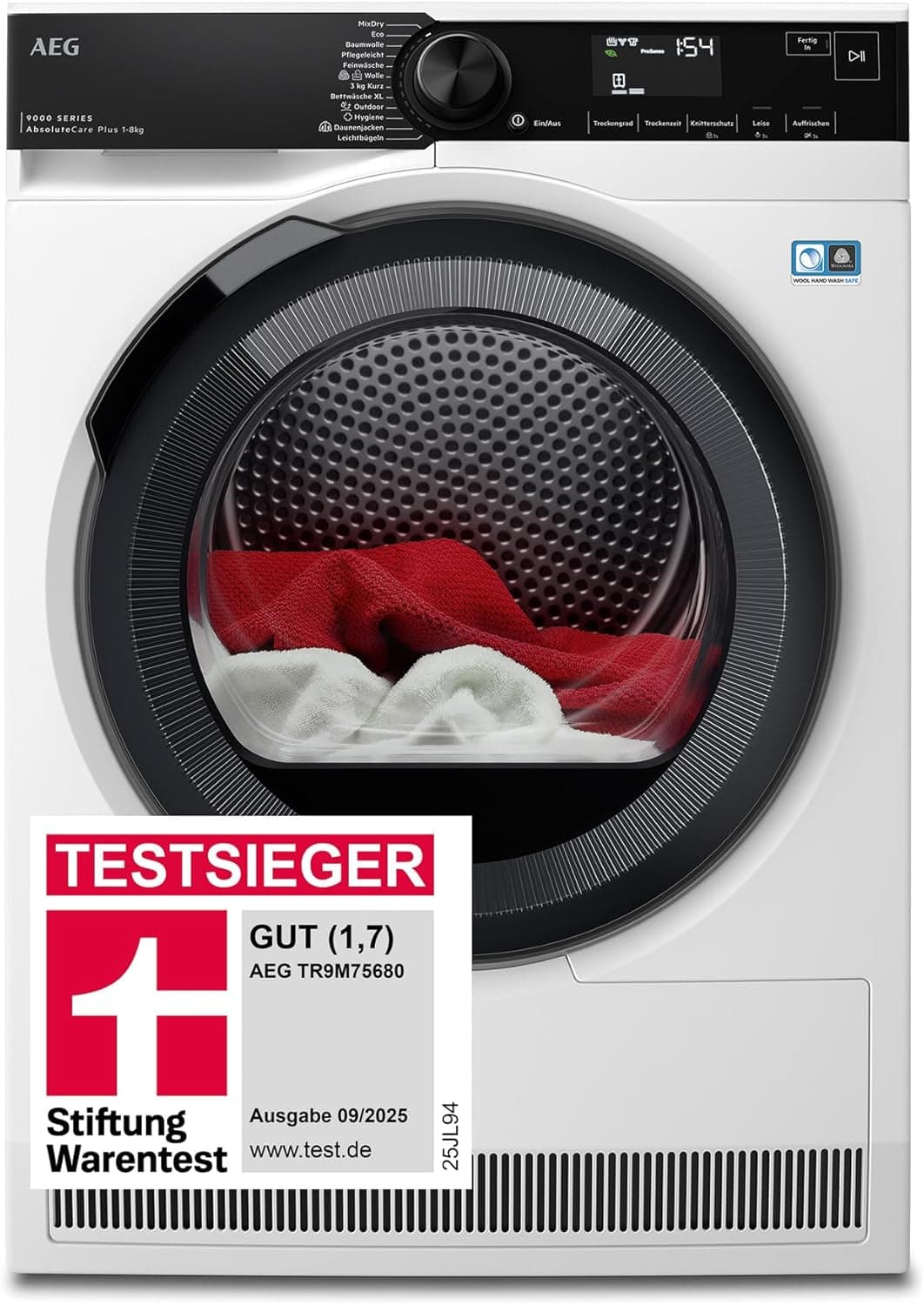 AEG Series 9000 & 8000 Heat Pump Tumble Dryer Collection | 8kg Capacity, AbsoluteCare®, SensiDry®, Energy Class A+++ - C - Daune - STIWA25 - Stainless