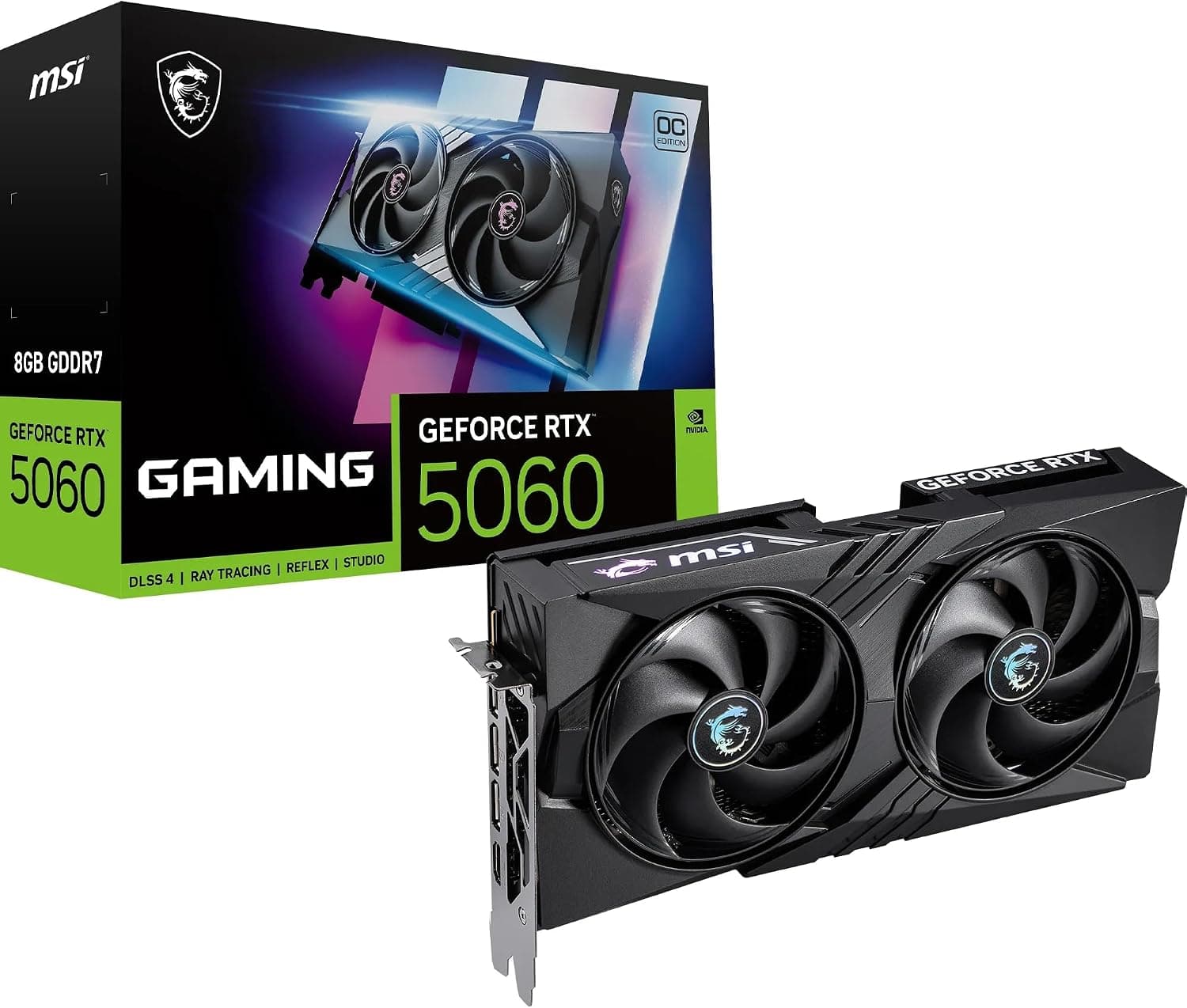 MSI GeForce RTX 5060 8G Serie | Shadow, Inspire, VENTUS & GAMING | 8GB GDDR7 | Blackwell Architektur - GAMING OC