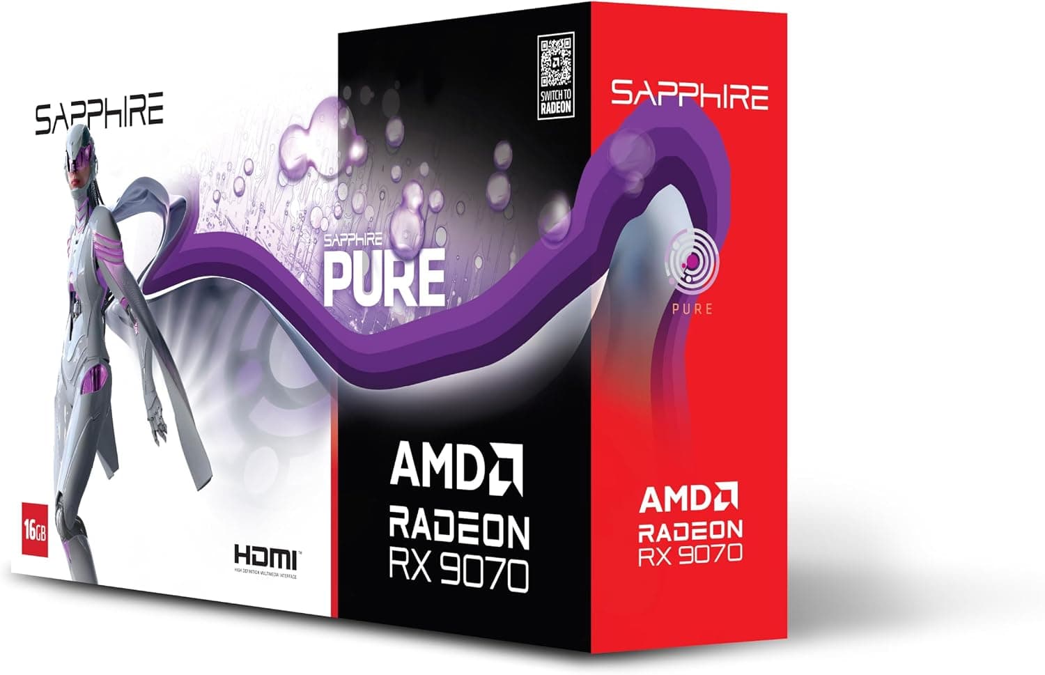 Sapphire Pure Radeon RX 9070 GAMING OC 16GB | 11349-02-20G | 16GB GDDR6 | RDNA 4 | 4K UHD Gaming