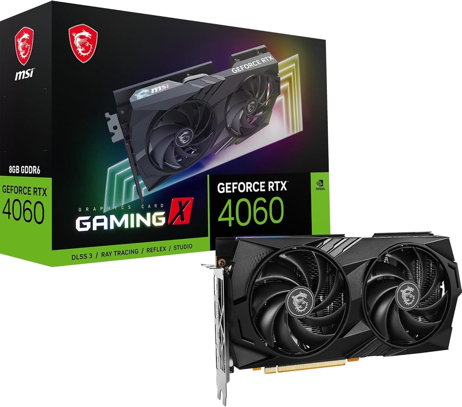 MSI GeForce RTX 4060 Ventus 2X & Gaming X | 8GB GDDR6 | Ada Lovelace | DLSS 3 | 1080p Gaming - Gaming X 8G