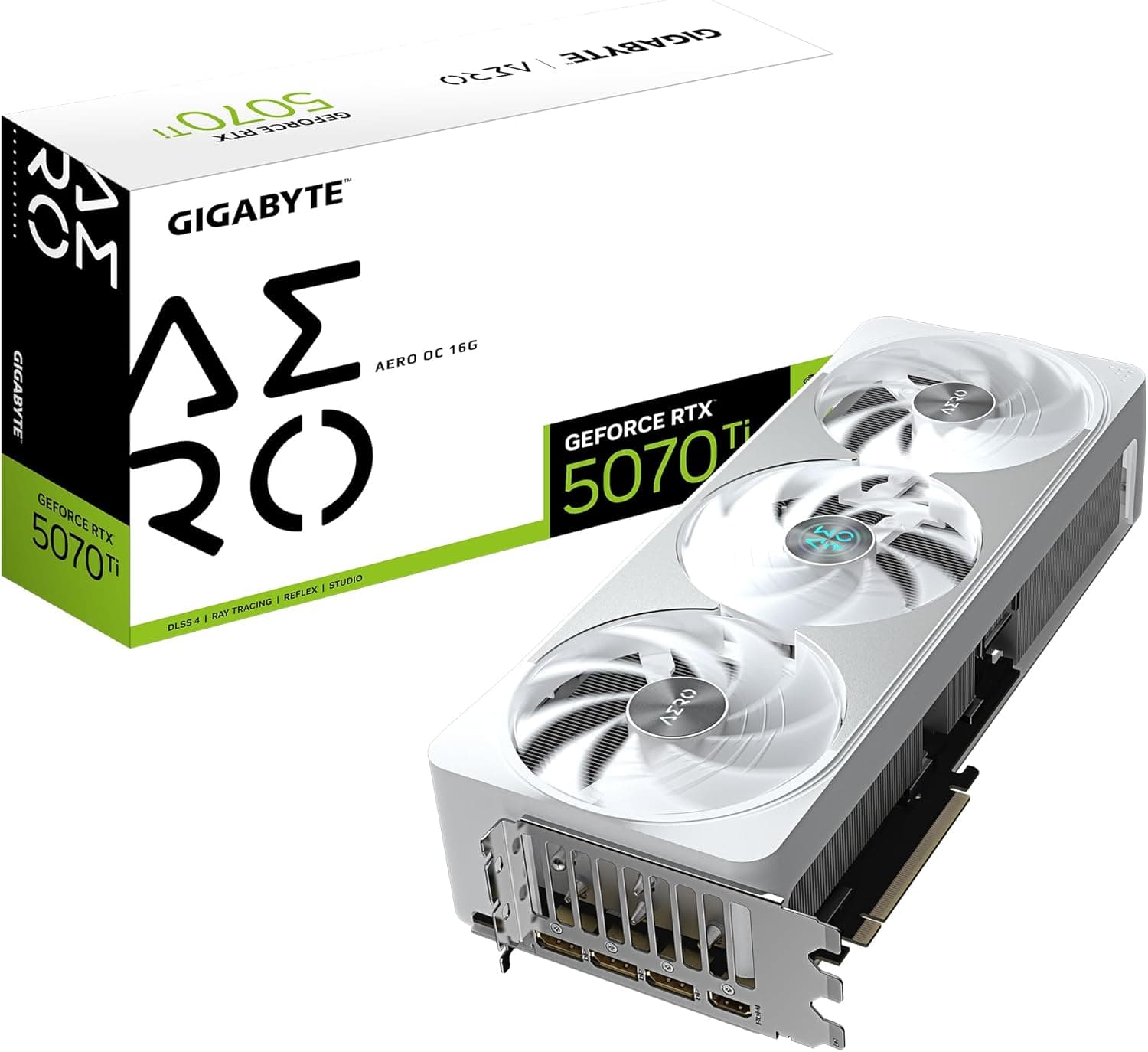 Gigabyte GeForce RTX 5070 Ti Aero OC 16G | GV-N507TAERO OC-16GD | 16GB GDDR7 | PCIe 5.0 | Weiß/Silber Design