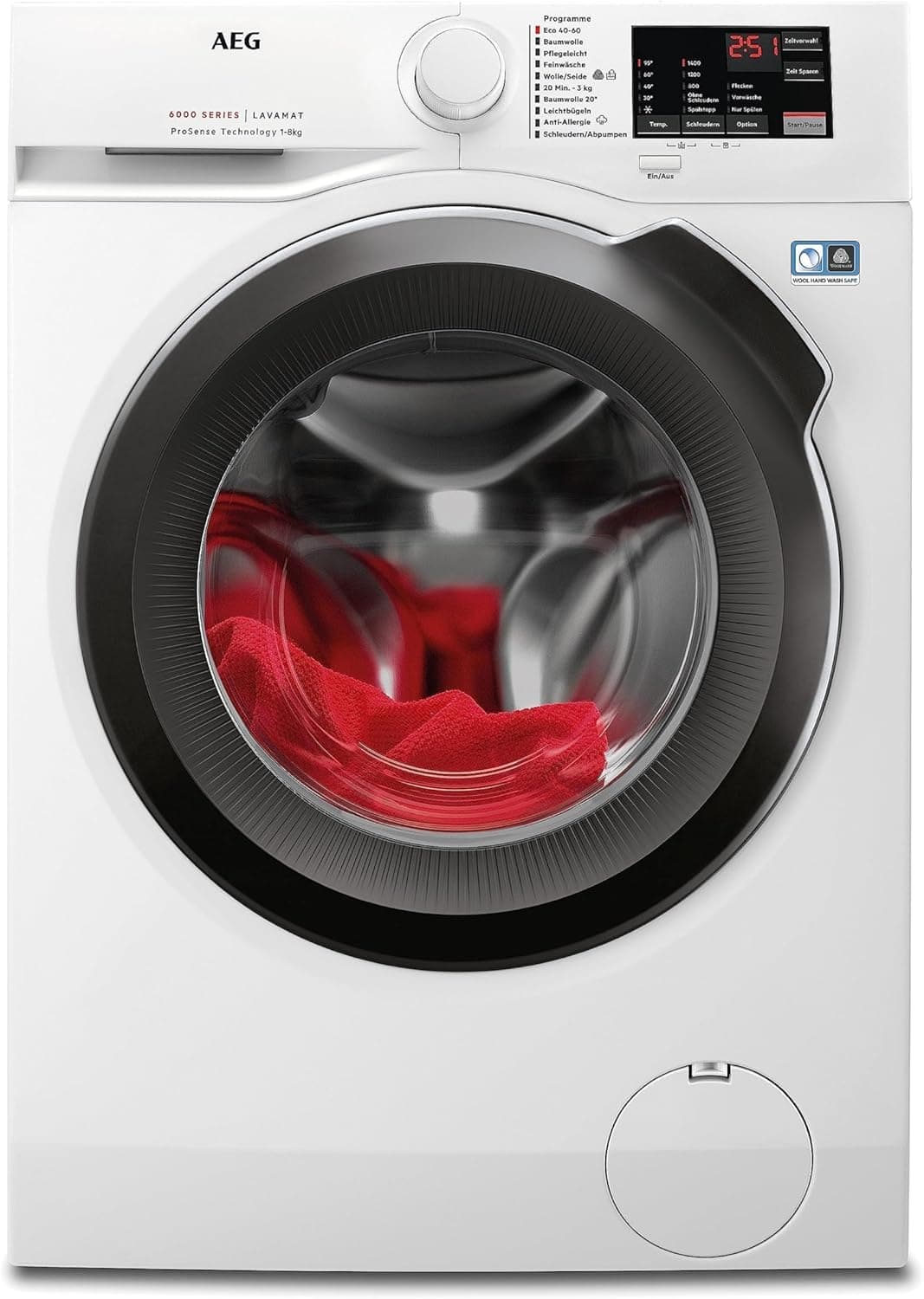 AEG 6000 Serie Waschmaschine | Frontlader mit ProSense & A-Klasse (7kg / 8kg / 10kg) - 8 kg - Alpine White