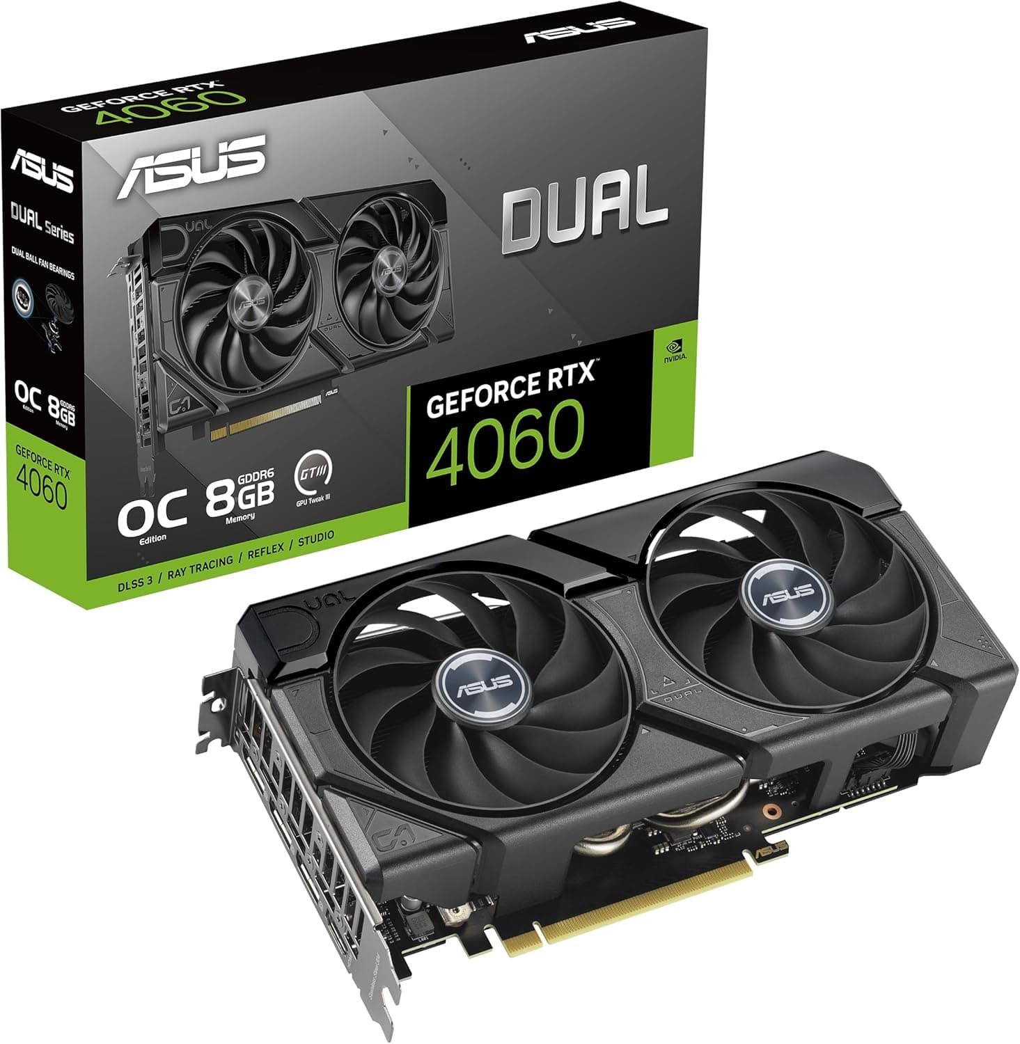 ASUS Dual GeForce RTX 4060 Ti EVO OC Edition 8GB | DUAL-RTX4060TI-O8G-EVO | 8GB GDDR6 | Ada Lovelace | WQHD Gaming