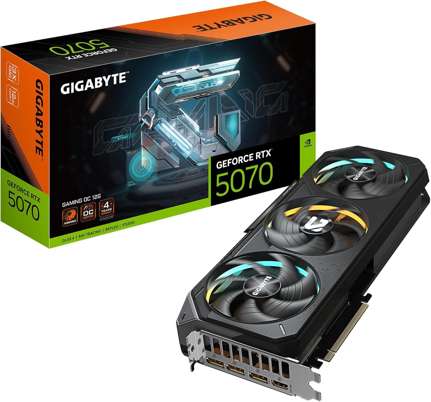 Gigabyte GeForce RTX 5070 GAMING OC 12G | GV-N5070GAMING OC-12GD | 12GB GDDR7 | PCIe 5.0 | WINDFORCE