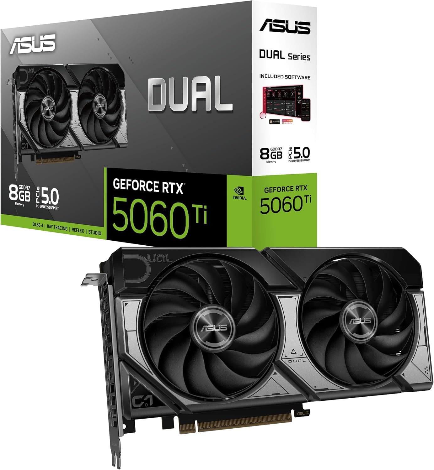 ASUS Dual GeForce RTX 5060 Ti OC Edition | 16GB GDDR7 | PCIe 5.0 | 2.5-Slot Design | DUAL-RTX5060TI-O16G