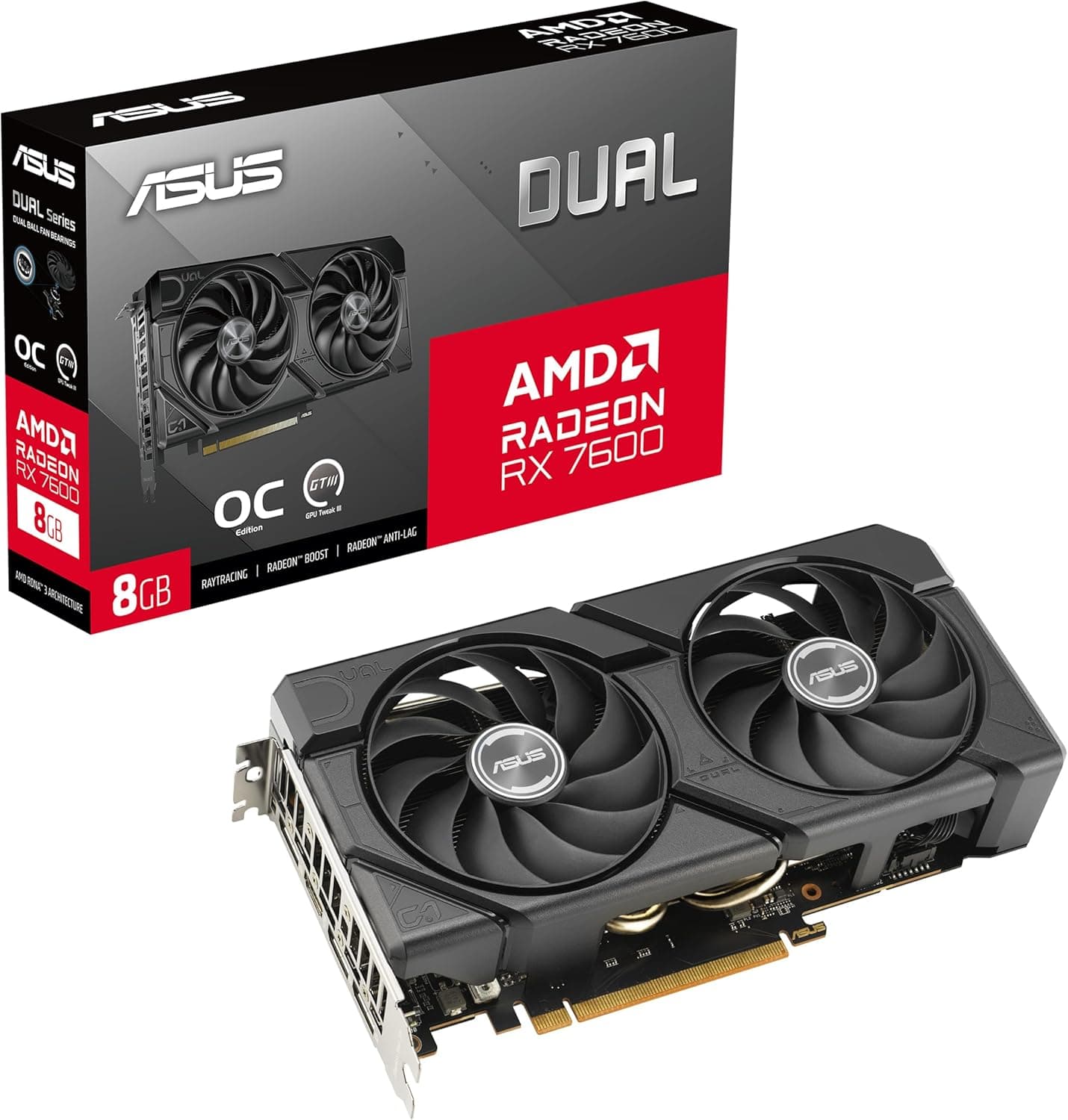 ASUS Radeon RX 7600 & AI PRO Grafikkarte | 8GB & 32GB GDDR6 | PCIe Dual & Blower Design - EVO OC