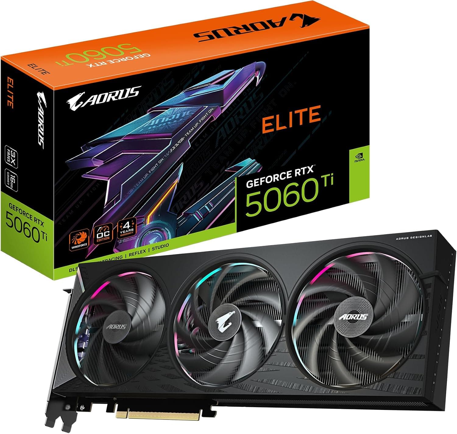 GIGABYTE GeForce RTX 5060 Ti 16GB GDDR7 Grafikkartenserie - AORUS Elite (Full Height/Full-Length)