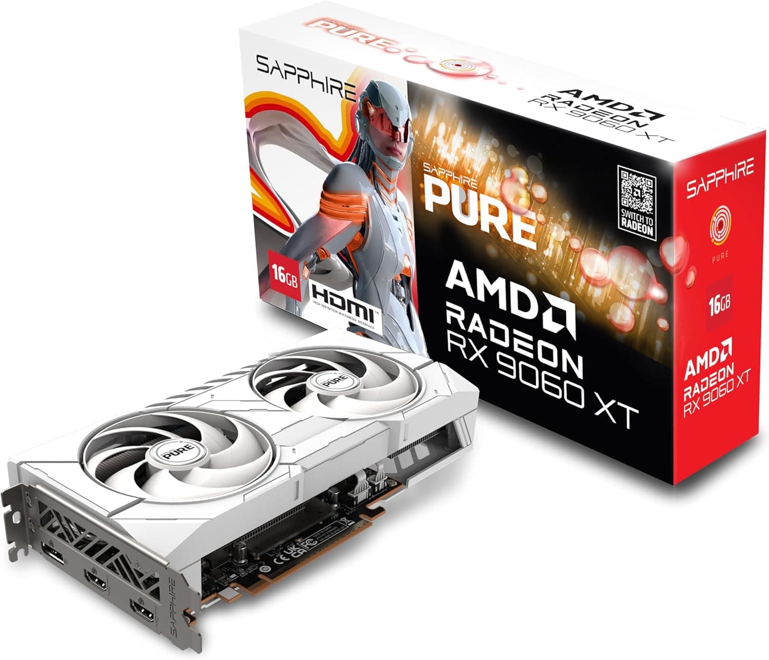 Sapphire Pure AMD Radeon RX 9060 XT Gaming OC | 11350-02-20G | 16GB GDDR6 | RDNA 4 | 1440p Gaming