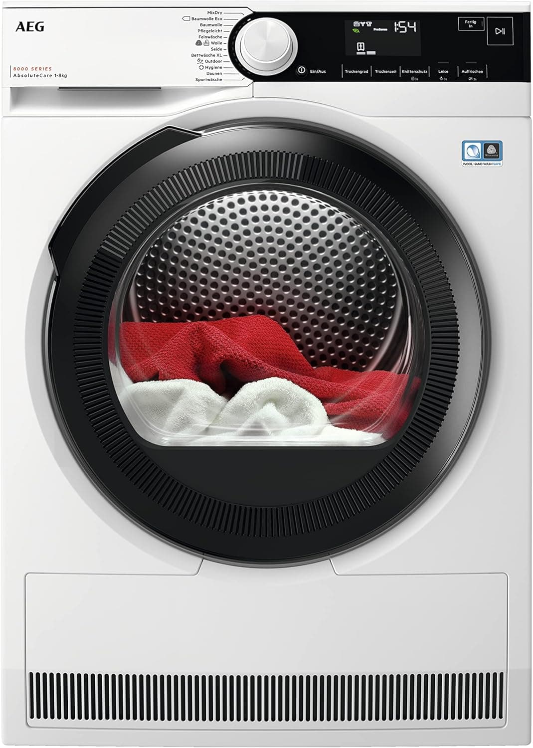 AEG Series 9000 & 8000 Heat Pump Tumble Dryer Collection | 8kg Capacity, AbsoluteCare®, SensiDry®, Energy Class A+++ - C - Wolle-Seide - STIWA24 - All