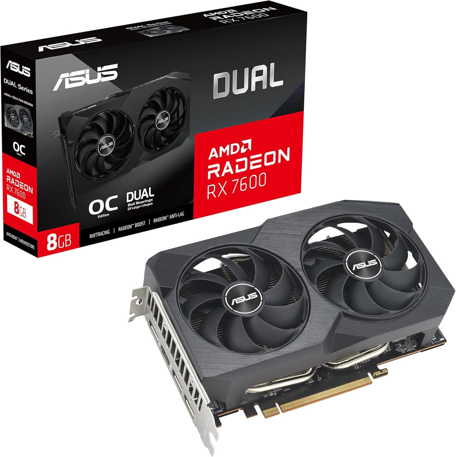 ASUS Radeon RX 7600 & AI PRO Grafikkarte | 8GB & 32GB GDDR6 | PCIe Dual & Blower Design - V2 OC