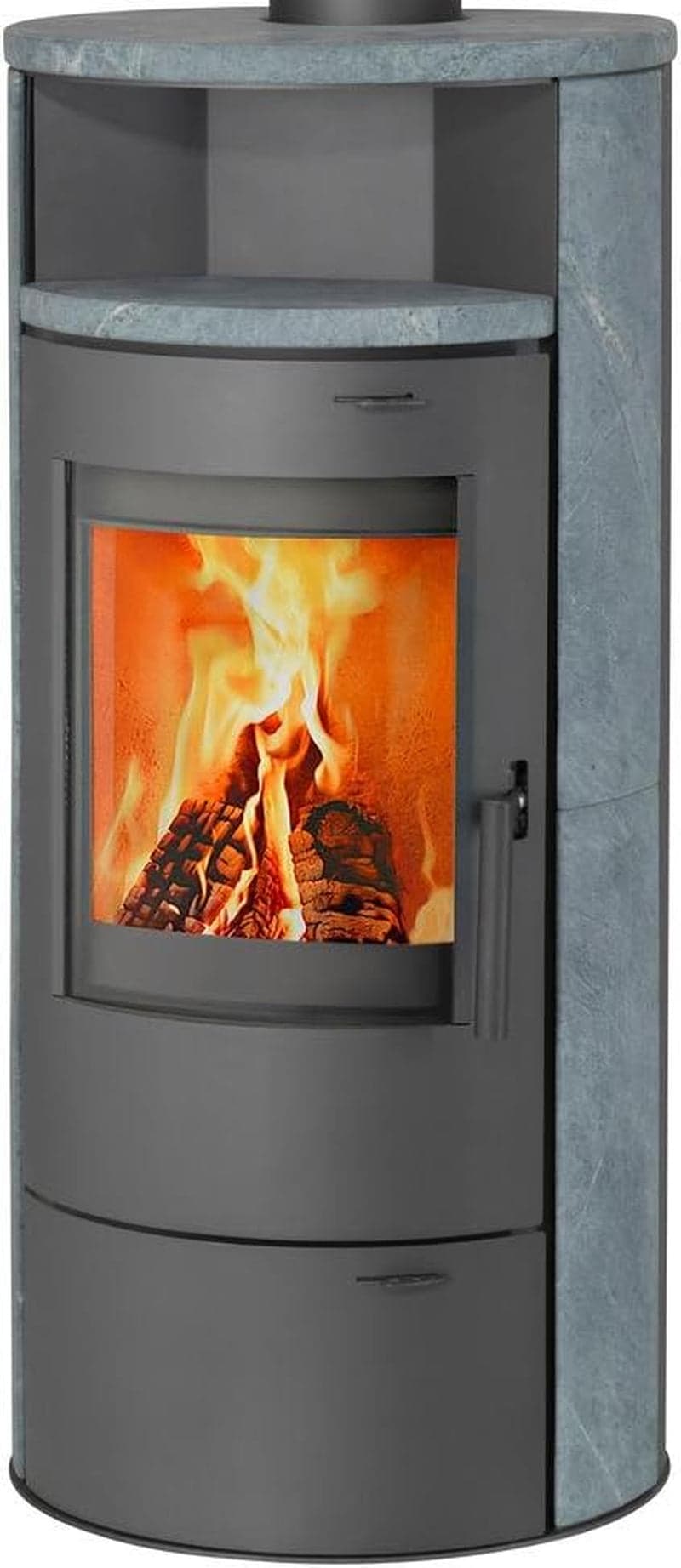 Thermia Munich V3 Kaminofen – 7 kW – Naturstein-Verkleidung aus Speckstein – Mit automatischer Verbrennungsluftregelung – Dauerbrand-Funktion