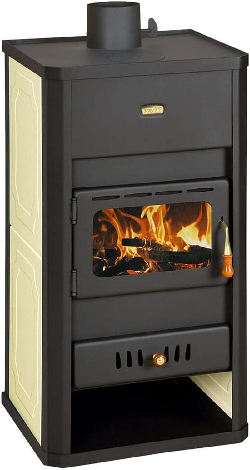 Prity S3 W13 Wasserführender Kaminofen – 18 kW – Zentralheizungs-Anschluss mit integriertem 16-Liter-Wassertaschen-Boiler – Energieeffizienzklasse A –