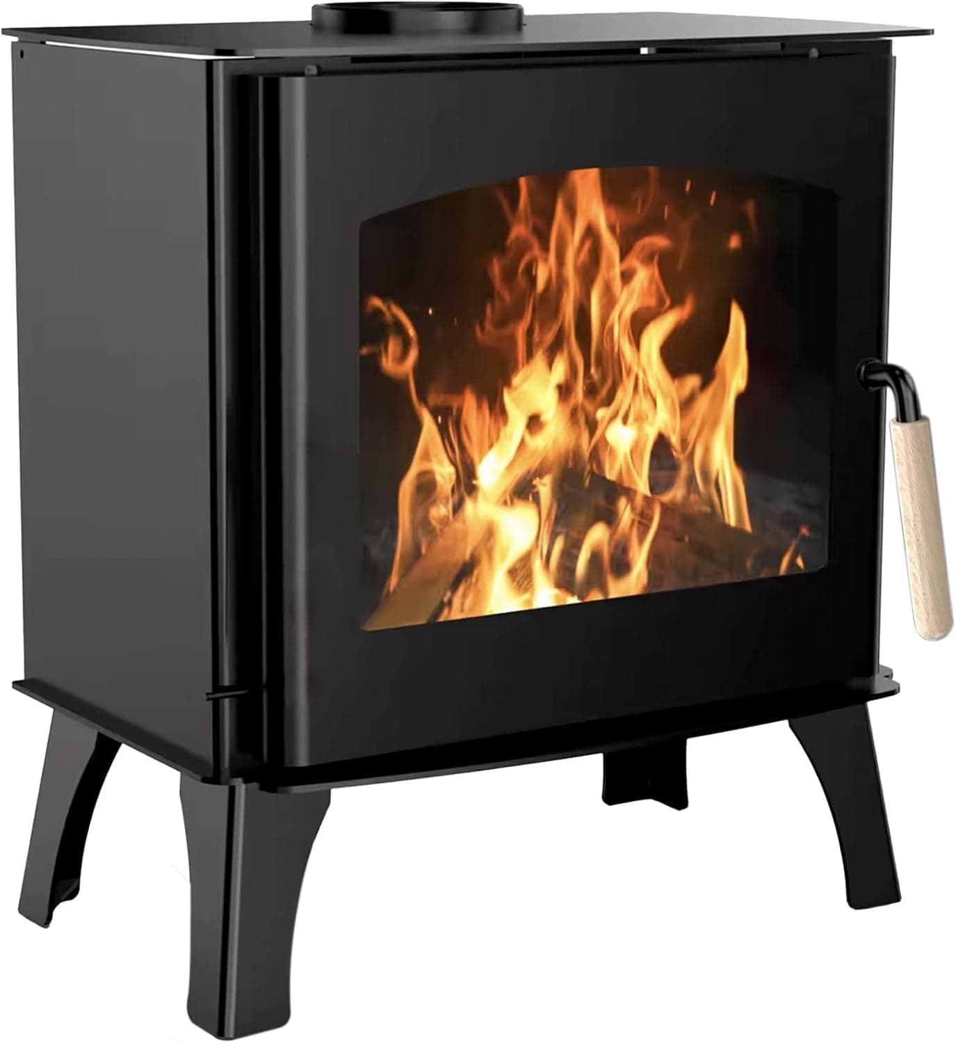 Sannover Dita Kaminofen – 11,8 kW – Kompakter Design-Kamin – Energieeffizienzklasse A+ – Schamott-Brennkammer – Für Scheitholz bis 52 cm – Ecodesign 2