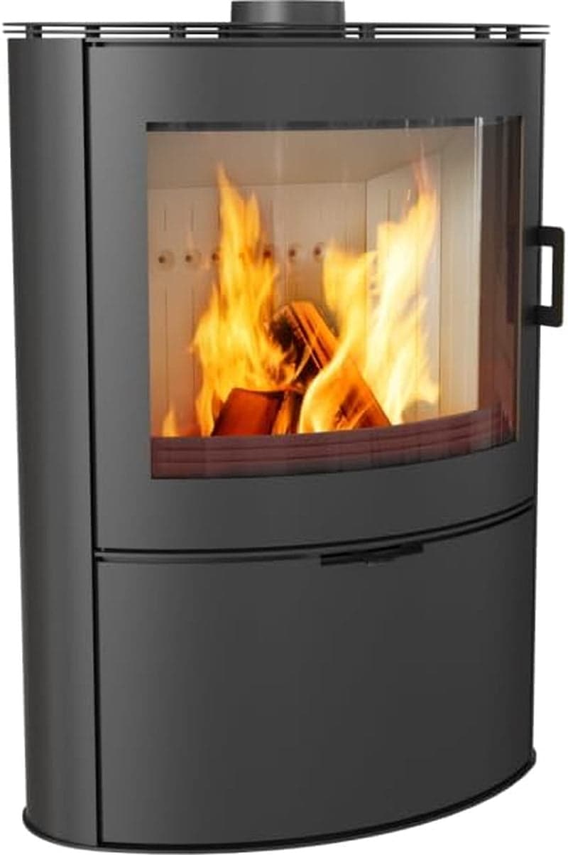 Kratki Steel AB Kaminofen – 10 kW, zylindrischer Kamin in Schwarz