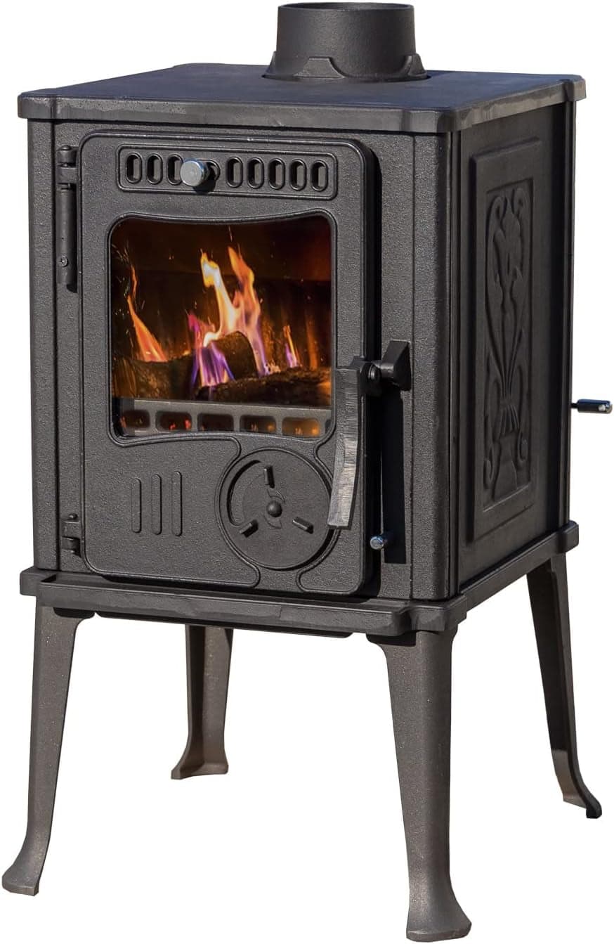 Guca Iskra Kaminofen – 6 kW – Massiver Guss-Ofen im Antik-Design – Energieeffizienzklasse A+ – 85,6 % Wirkungsgrad – Für Holz & Briketts