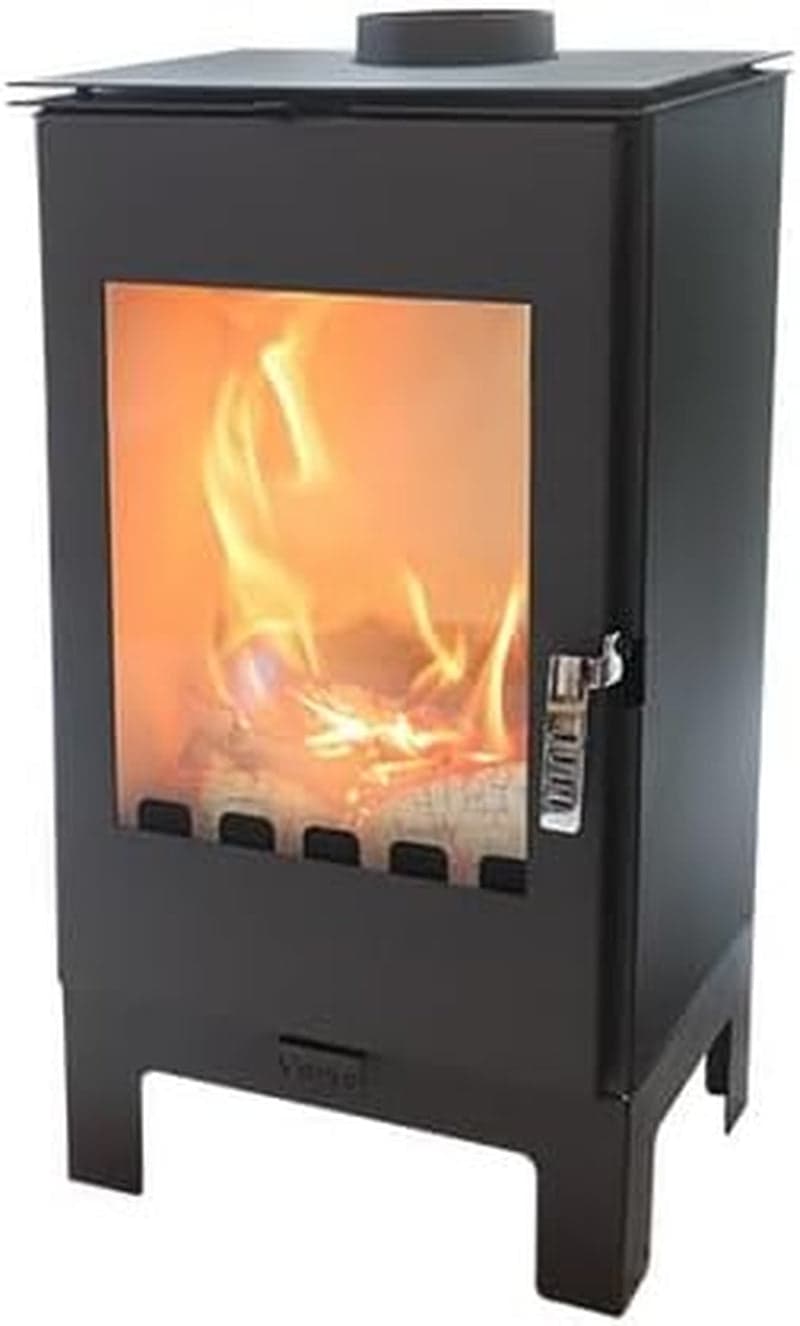 Verso Ina L Freistehender Kaminofen – 7,5 kW – Effizienter Holzofen in elegantem Schwarz – Ideal für Räume bis 120 m³ – Umweltfreundliche Verbrennung 