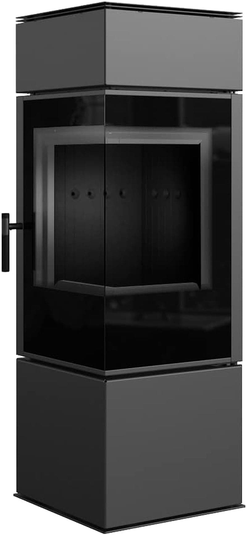 KRATKI Thor Kaminofen – 8 kW – Moderner Design-Kamin mit Eck-Panoramasicht – Energieeffizienzklasse A+ – Acumotte-Speichertechnik – Ideal für Eck-Inst