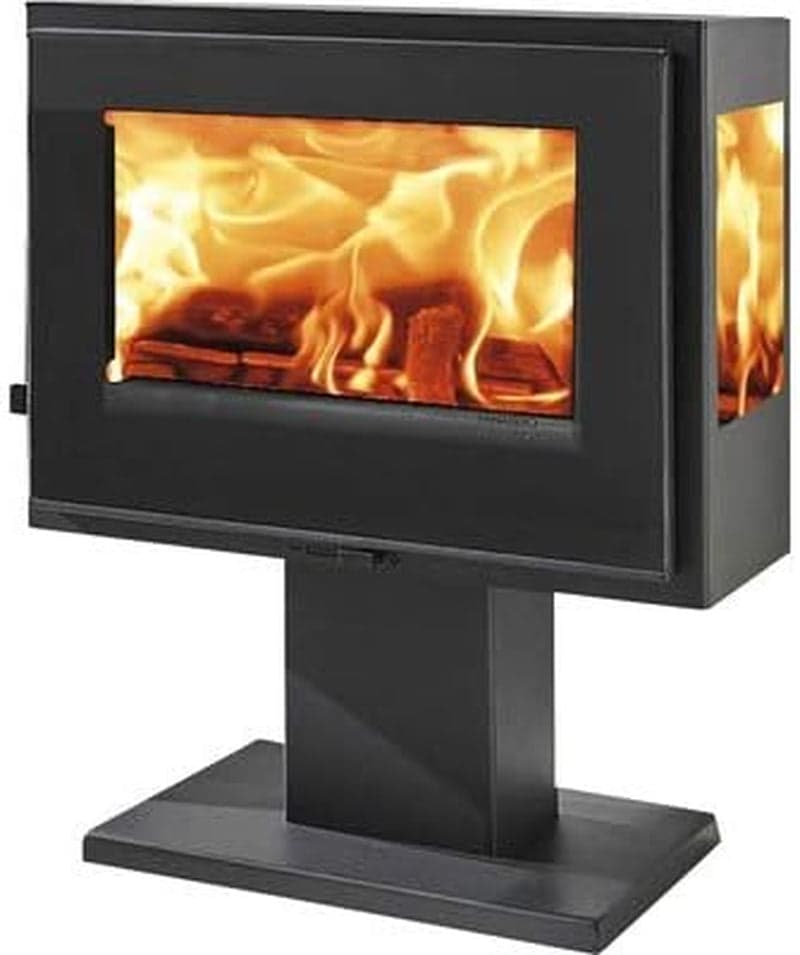PANADERO Atlantic Trivision Ecodesign Kaminofen – 6,7 kW, Panoramablick, Schwarz