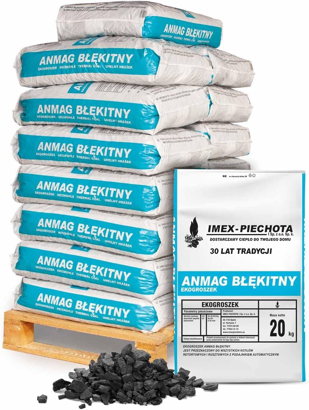 Steinkohle Fein 5-25 mm (300 kg Palette) – Premium Anthrazit-Nusskohle (Ekogroszek) – Effizienter Brennstoff für Schmiede, Öfen & Heizsysteme – Hoher 