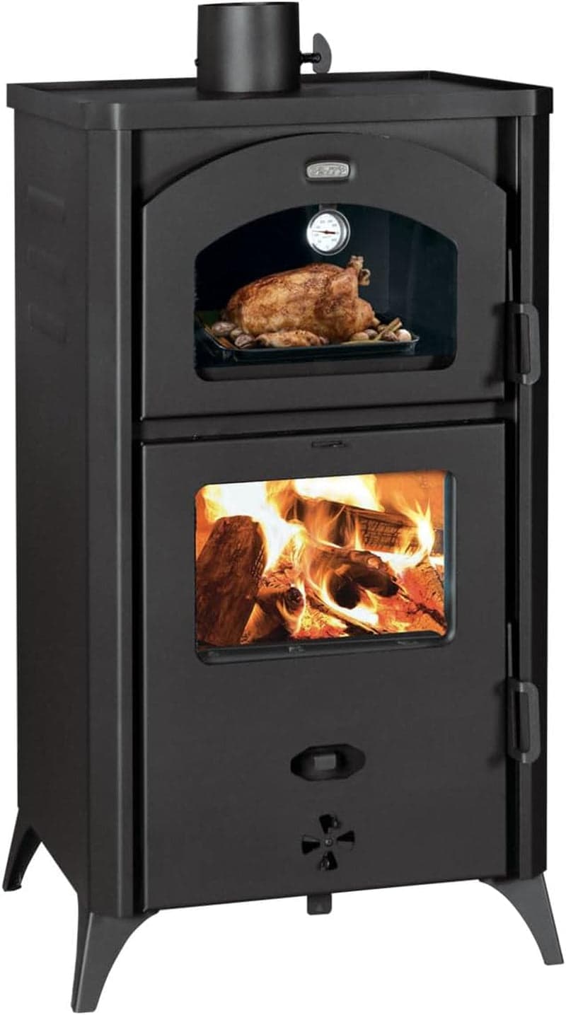 KOMIRO Prity FGR Holzofen & Backofen – 14,5 kW freistehender Herd mit Konstruktion aus legiertem Stahl