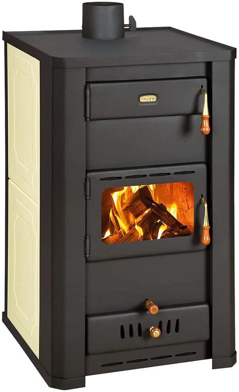 Prity S3 W21 Wasserführender Kaminofen – 21,5 kW – Zentralheizungs-Anschluss mit integriertem 29-Liter-Wassertaschen-Boiler – Effiziente Heizlösung fü