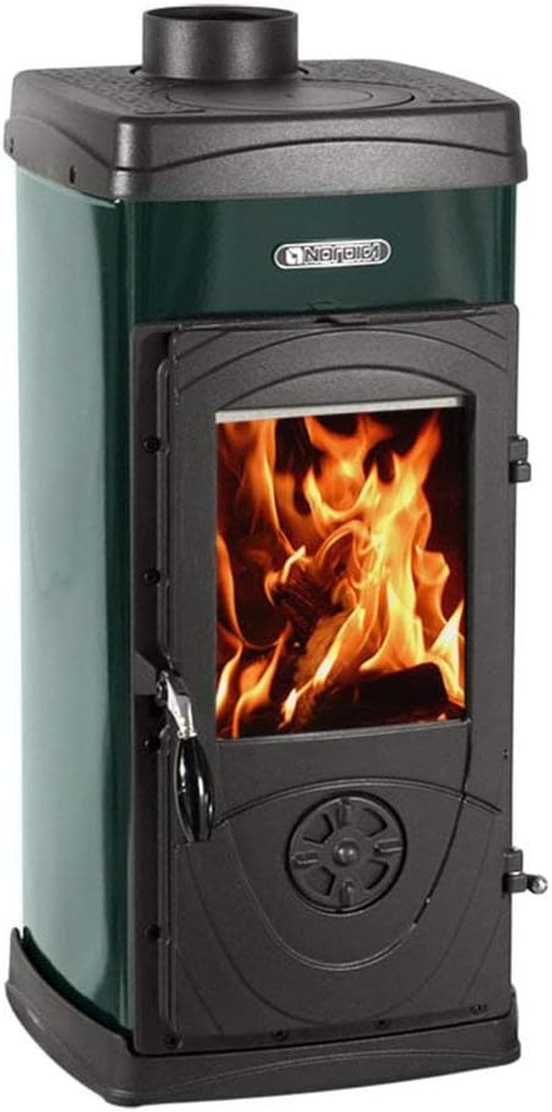 La Nordica Super Junior Kaminofen – 5 kW – Kompakter Guss-Heizofen – Mit Kochplatte – Energieeffizienzklasse A – Für bis zu 143 m³ – Platzsparend