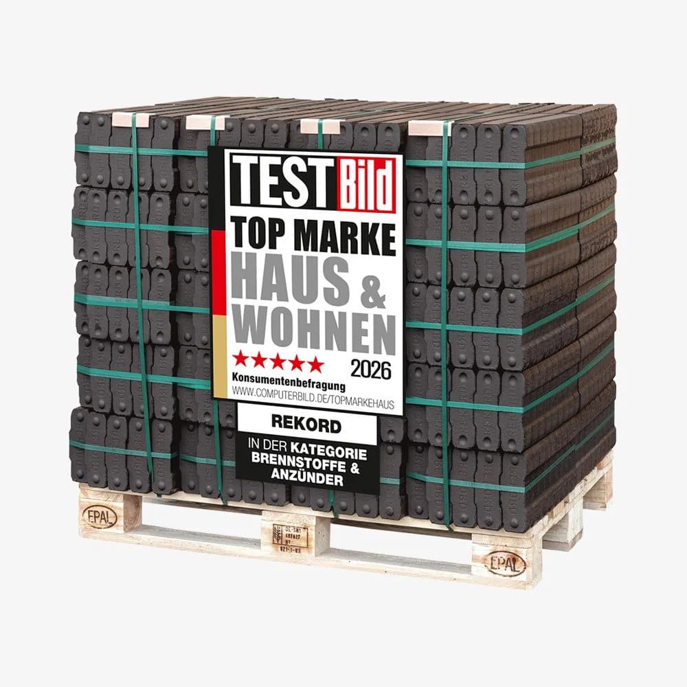 Bricchetti di lignite REKORD 25 kg su pallet (40 x 25 kg)