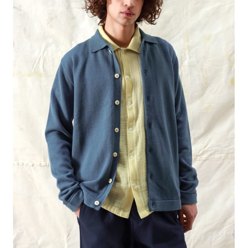 Cardigan Maille Brewer Bleu FAR AFIELD - M