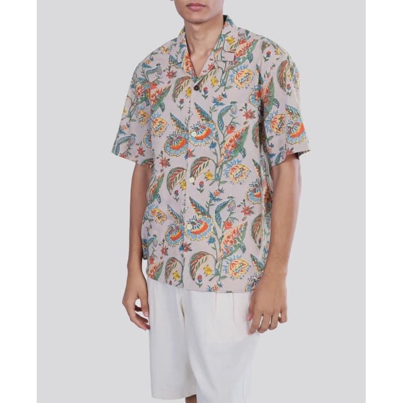 Chemise Ronen Block Print Gris-Bleu KARDO - XS