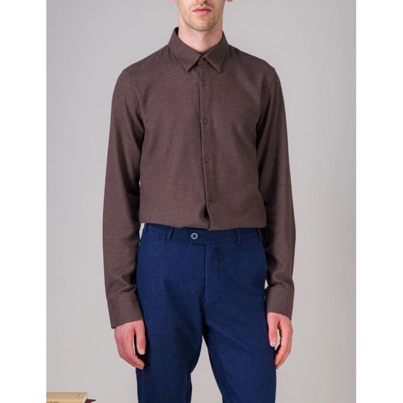 Chemise en flanelle bio marron JAGVI - L