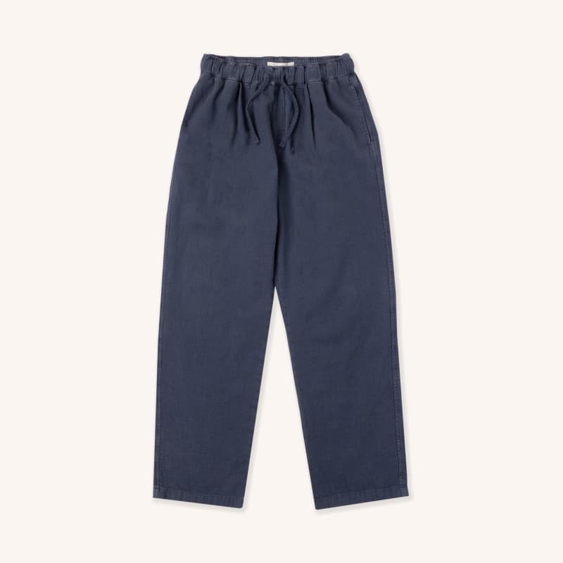 Pantalon Doune Navy Slub KESTIN - S