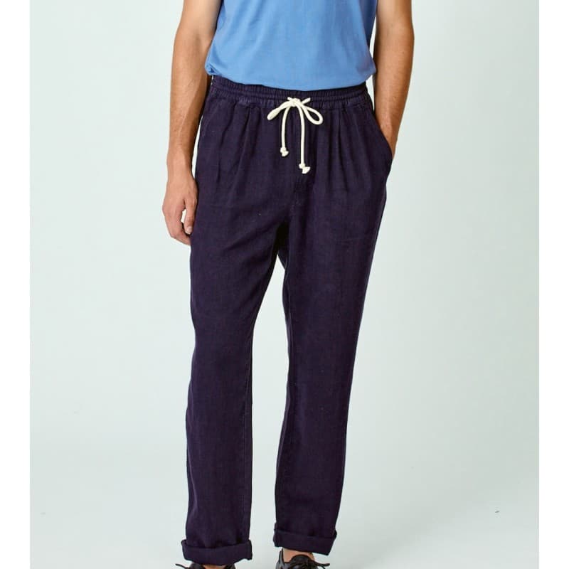 Pantalon en lin Ponte Dark Navy LA PAZ - L