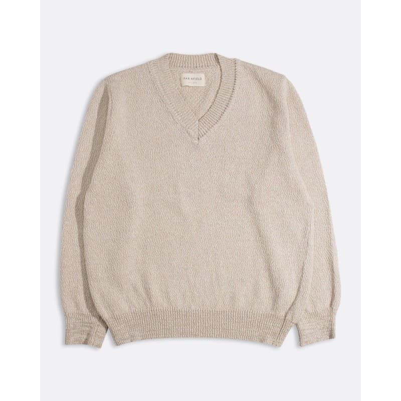 Pull Waldo Col V Écru FAR AFIELD - M