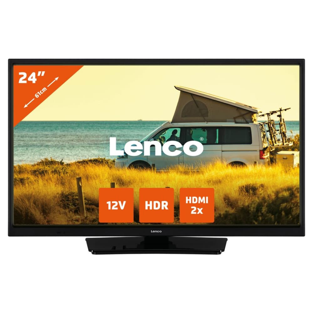 Lenco LED-2423BK - 24-Zolll Fernsehen mit 12-V-Kfz-Adapter, schwarz