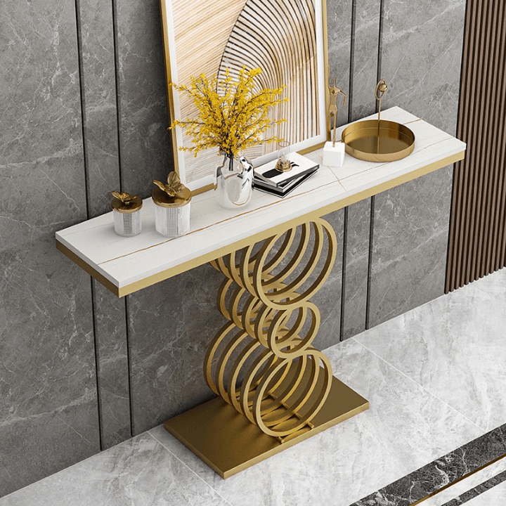 كونسول بأرجل ذهبية بتصميم مودرن