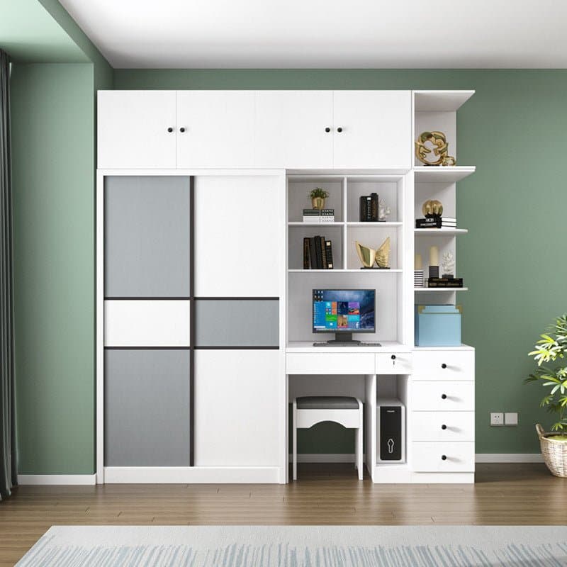 خزانة ملابس مزود بمكتب جانبي