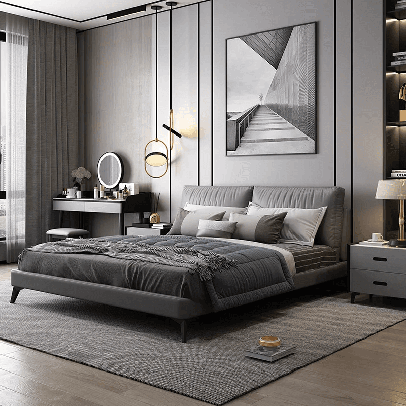 سرير جلد من تصميم ايطالي فاخر 