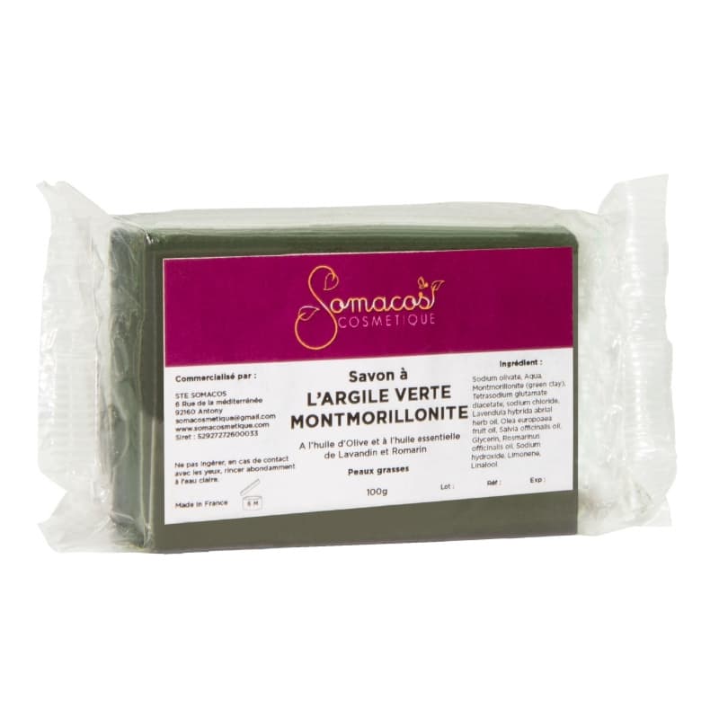 Savon à l'argile verte Montmorillonite (peaux grasses)
