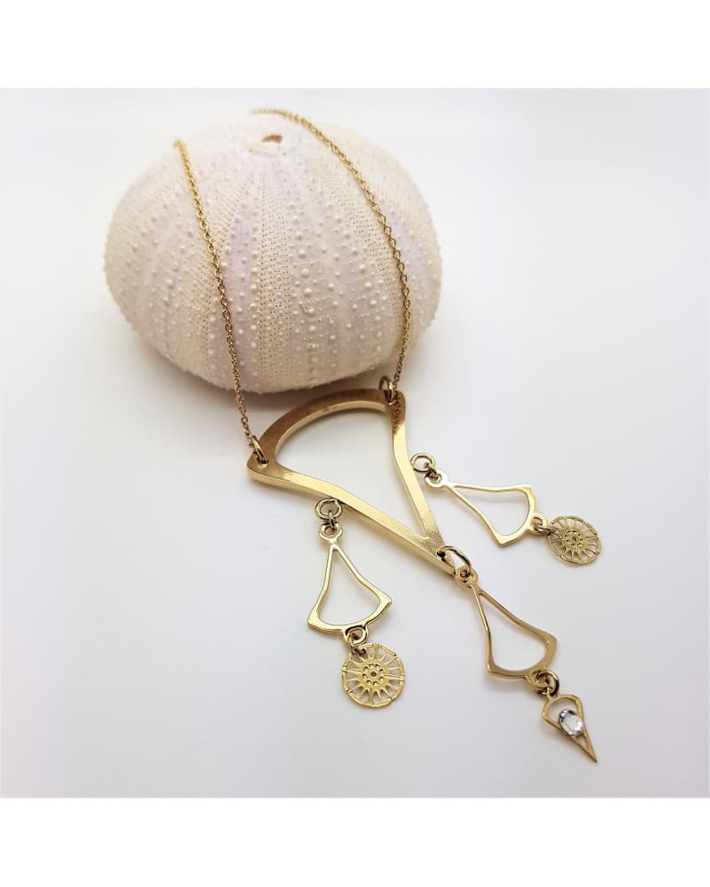 Collier breloques ajourées - doré