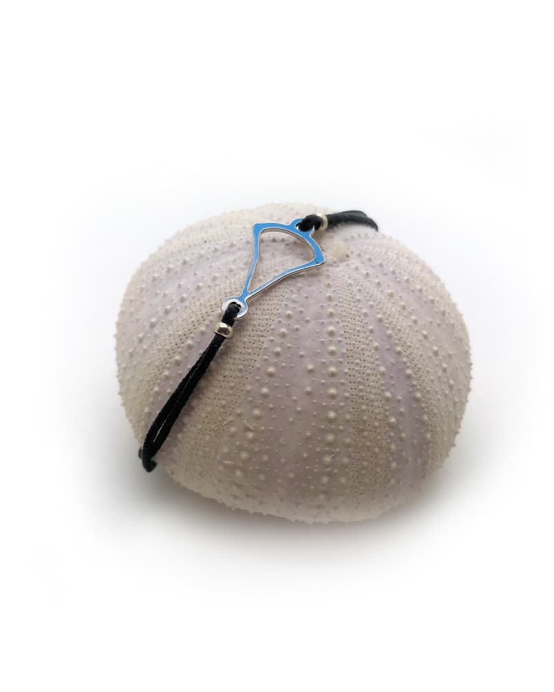 bracelet cordon minimaliste - noir - argenté