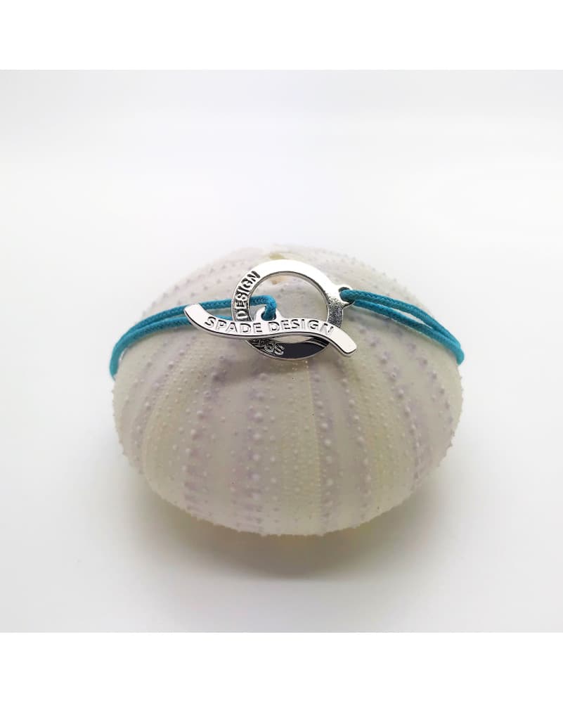 Bracelet cordon Fermoir - Turquoise - argenté