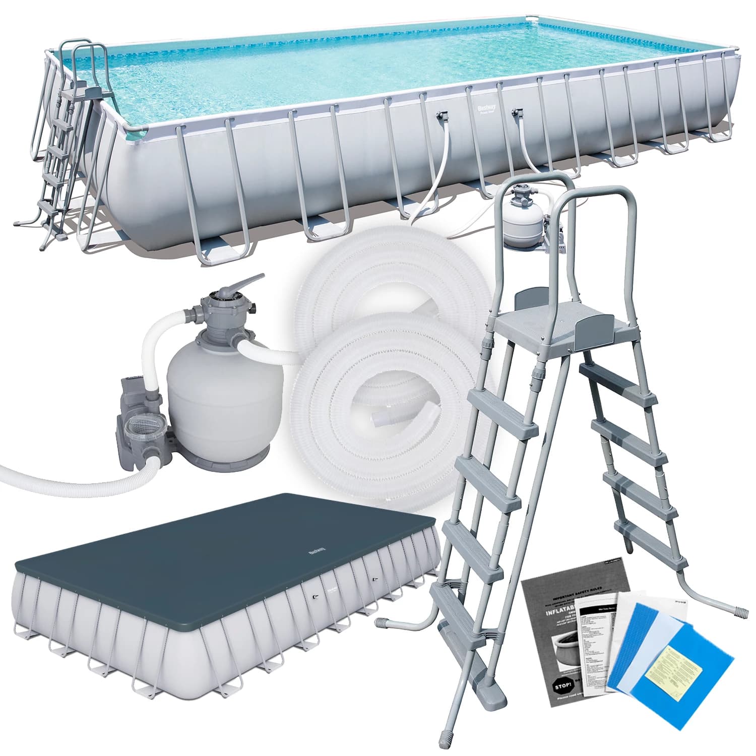 Basen Stelażowy Ogrodowy Bestway 56623 pompa PIASKOWA 956 x 488 x 132 drabinka, osłona, mata