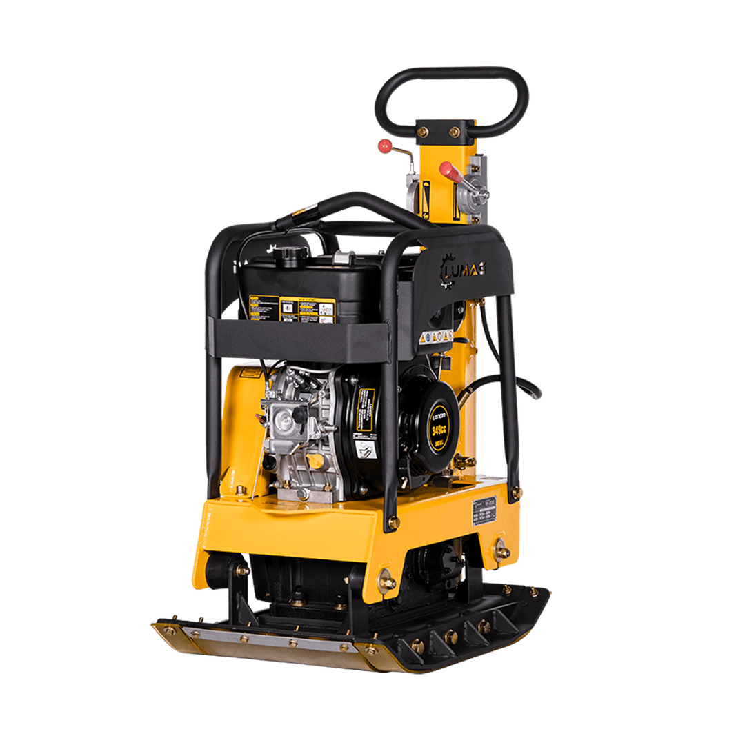 LUMAG RPi31D – Rüttelplatte reversierbar mit 199 kg inkl. Transportfahrwerk und Gummimatte